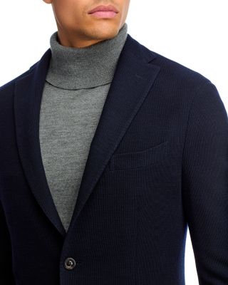Wool Blend Honeycomb Knit Slim Fit K-Jacket