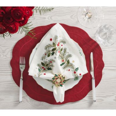 Xmas Carol Linen Napkin, 21&amp;quot; x 21&amp;quot;