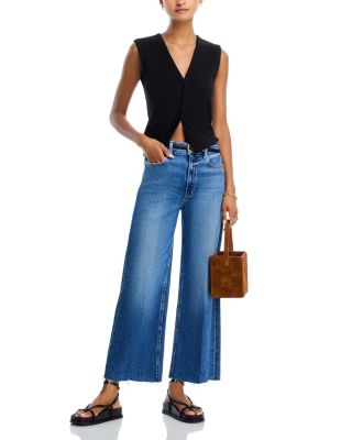 Anessa High Rise Raw Hem Wide Leg Jeans in Westminster Distressed