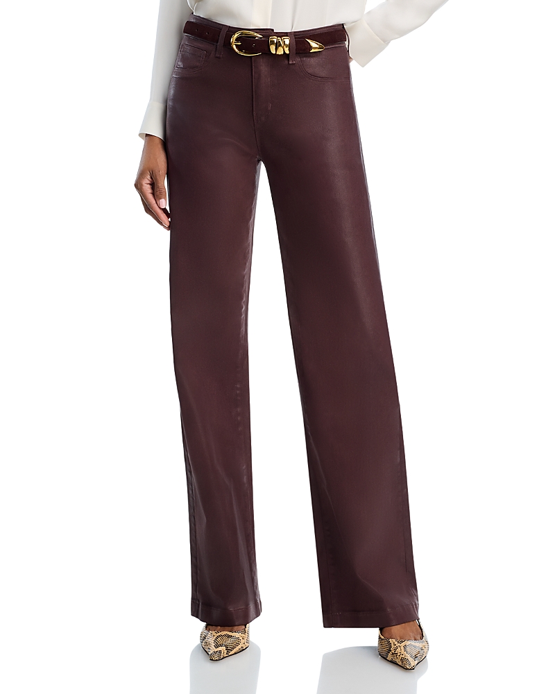 L Agence L'agence Scottie High Rise Wide Leg Jeans In Chocolate In Burgundy