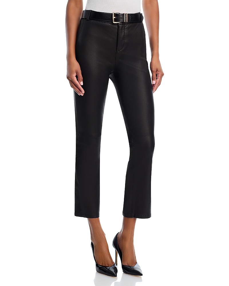 L Agence L'agence Ketra Leather Baby Boot Pants In Black