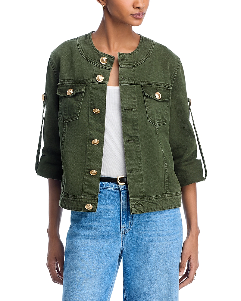 L Agence L'agence Anouk Collarless Jacket In Green
