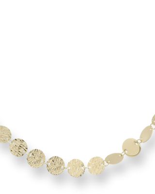 Textured Disc Collar Necklace in 14K Yellow Gold, 18"