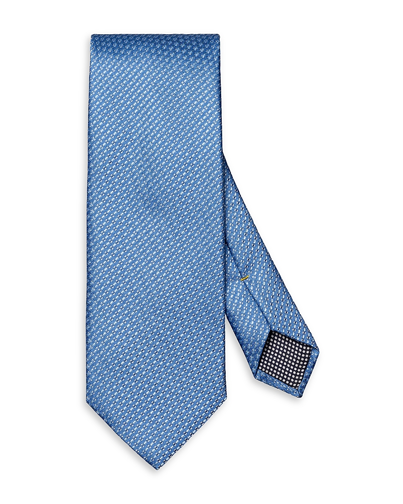 Eton Light Blue Textured Solid Silk Tie In Blue