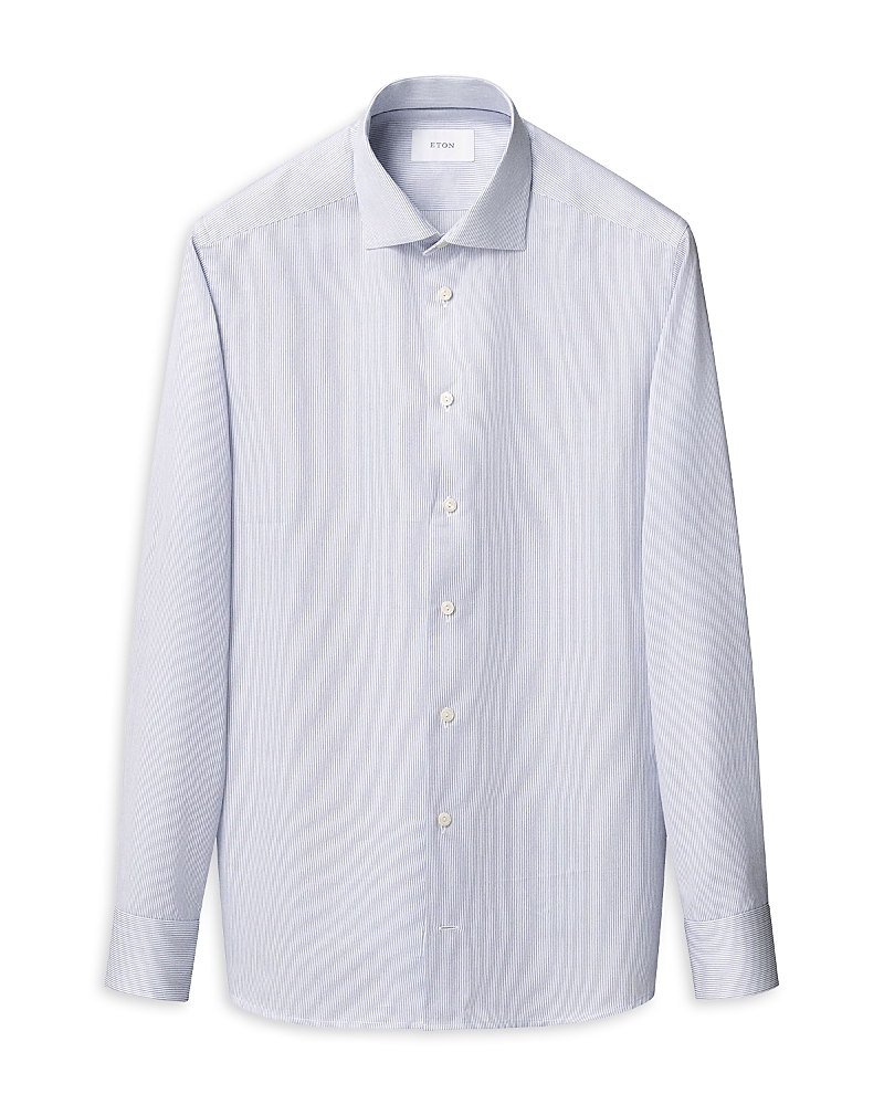 Eton Slim Fit Stripe Shirt In Blue