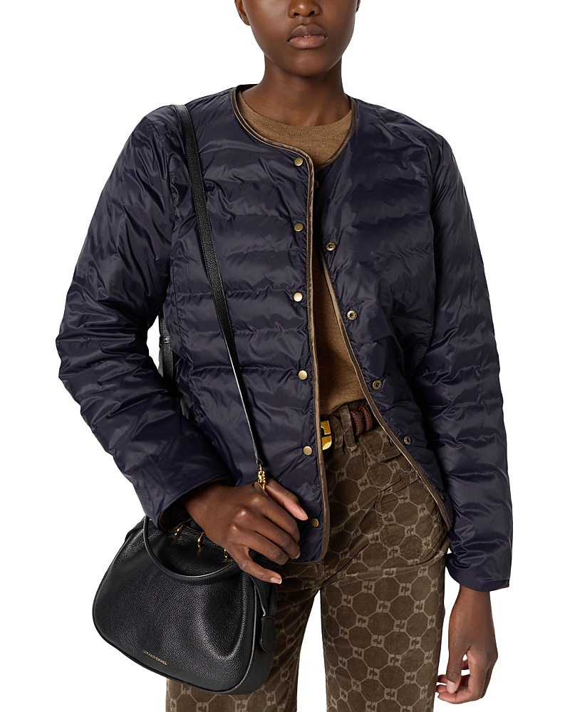 Gerard Darel Micaela Reversible Down Jacket In Blue