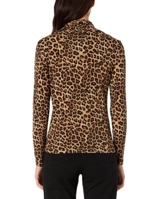 Helene Mock Neck Leopard Print Top