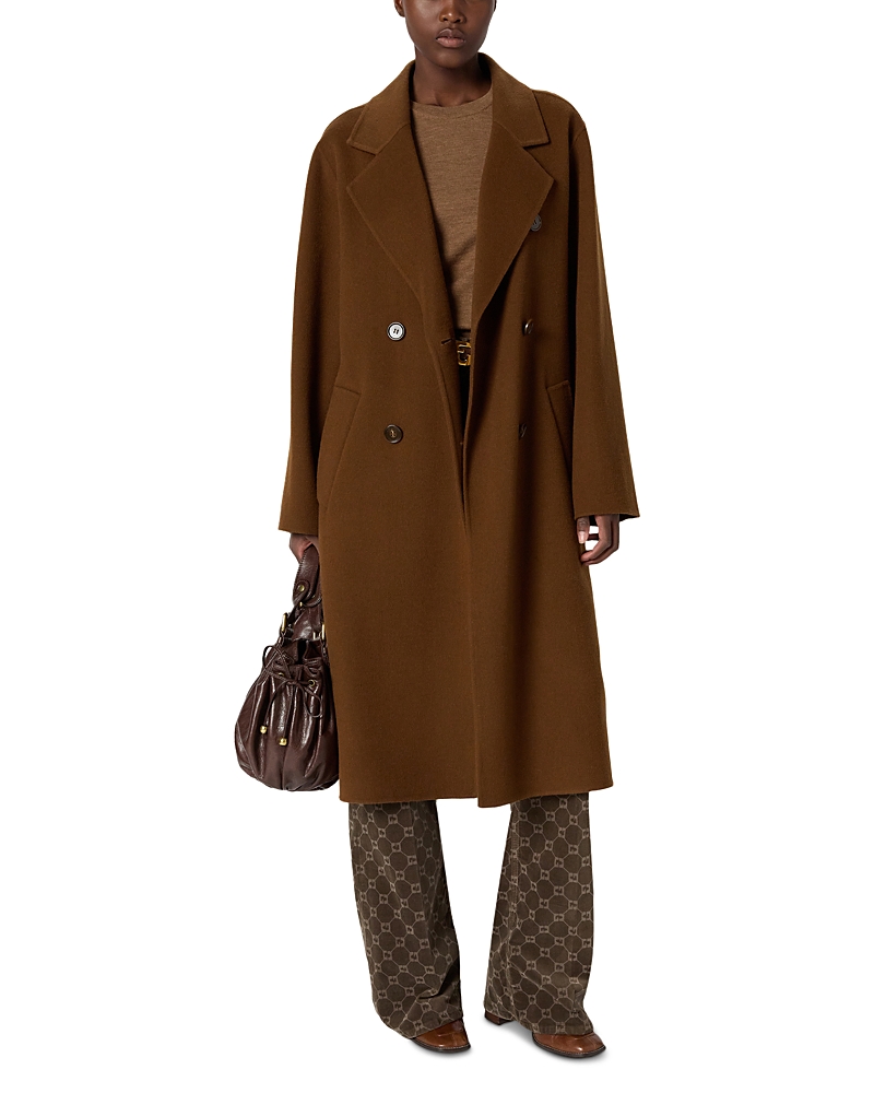 Gerard Darel Milena Wool Coat In Brown