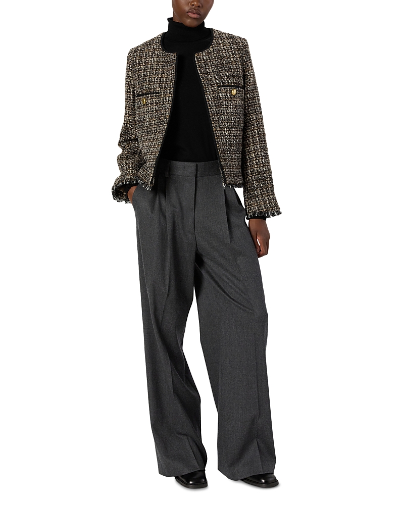 Gerard Darel Nour Tweed Jacket In Brown