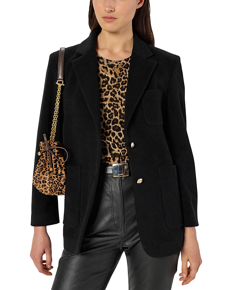 Gerard Darel Ninaelle Notched Lapel Blazer In Black