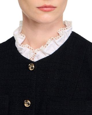 Lace Collar Tweed Mini Dress