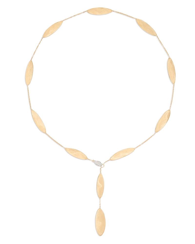 Marco Bicego 18k Yellow Gold Lunaria Twist Textured Link Lariat Necklace, 18 In Gold