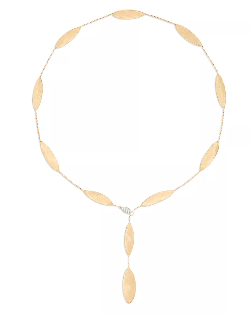 Marco Bicego 18K Yellow Gold Lunaria Twist Textured Link Lariat Necklace, 18
