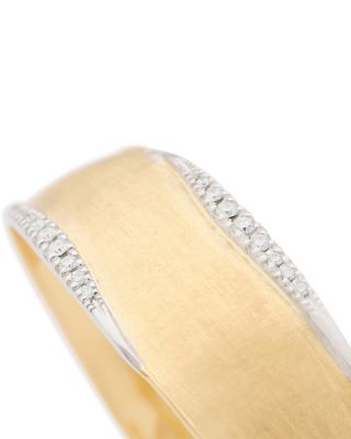 18K White & Yellow Gold Lunaria Diamond Cuff Bangle Bracelet, 0.30 tcw