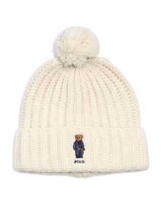 Pom Pom Denim Bear Beanie