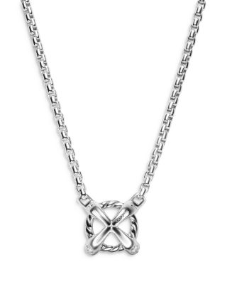 Pearl Classics Necklace in Sterling Silver with Diamonds, 6.5mm