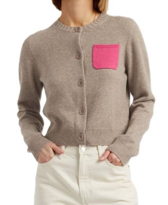  Women's Wool Cashmere Contract Pocket Cardigan