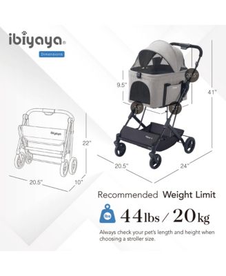  Essential Travois Tri Fold Pet Travel System XL with Detachable Carrier Pet Stroller