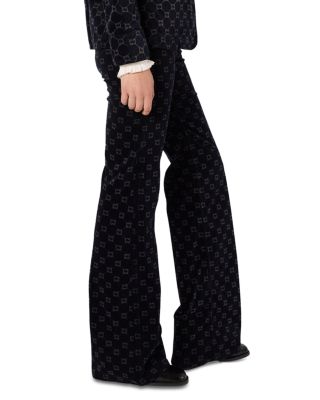 Anna Monogrammed Flared Jeans in Navy