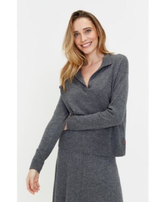 Women's Wool Cashmere Collared Sweater