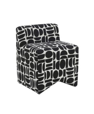  Pippa Geometric Jacquard Weave Stool in Merlot