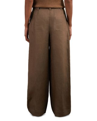 Petites Ashby Linen Wide Leg Pants