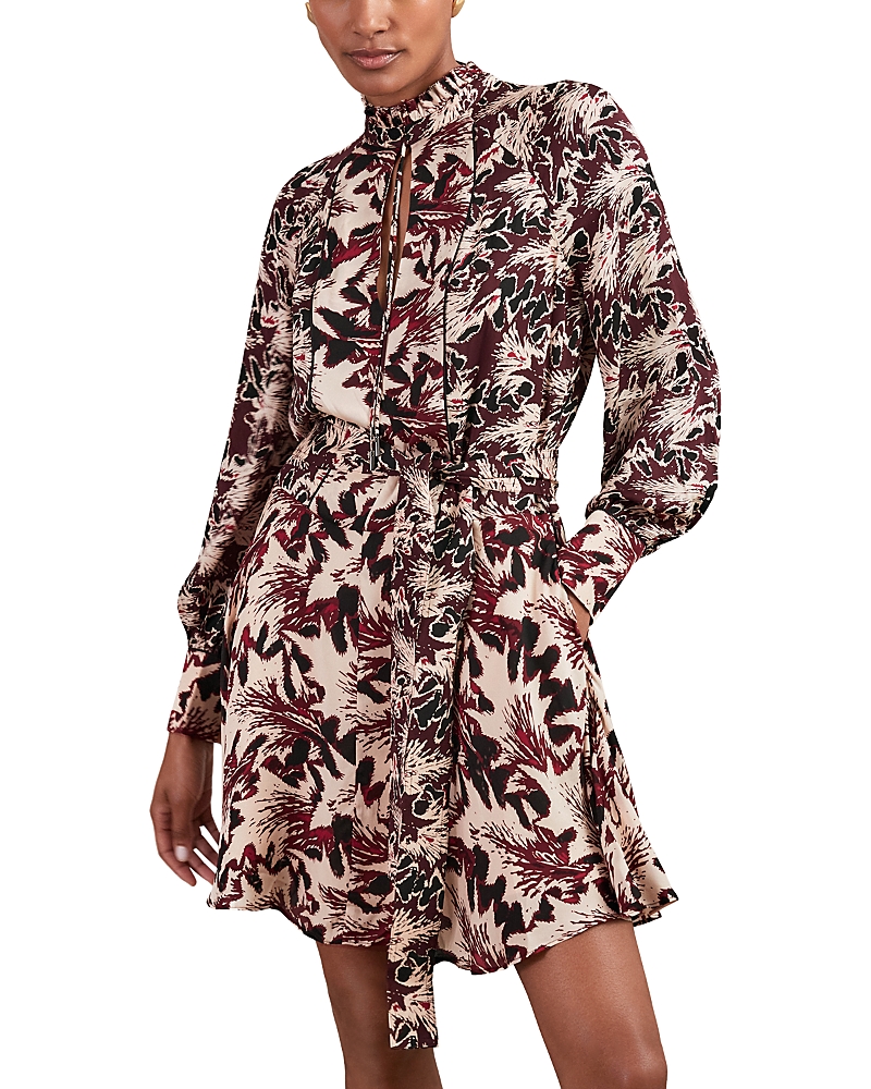 Reiss Printed Flippy Dress In Multi