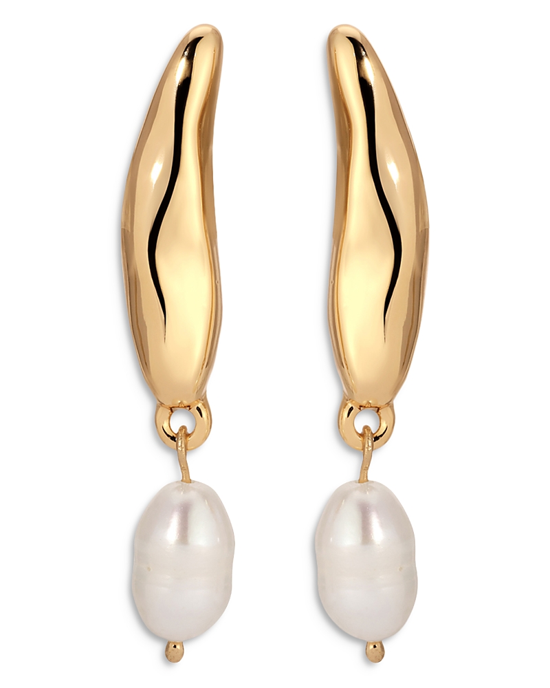 Ettika Cultured Freshwater Pearl Liquid Luxe Drop Earrings In Gold