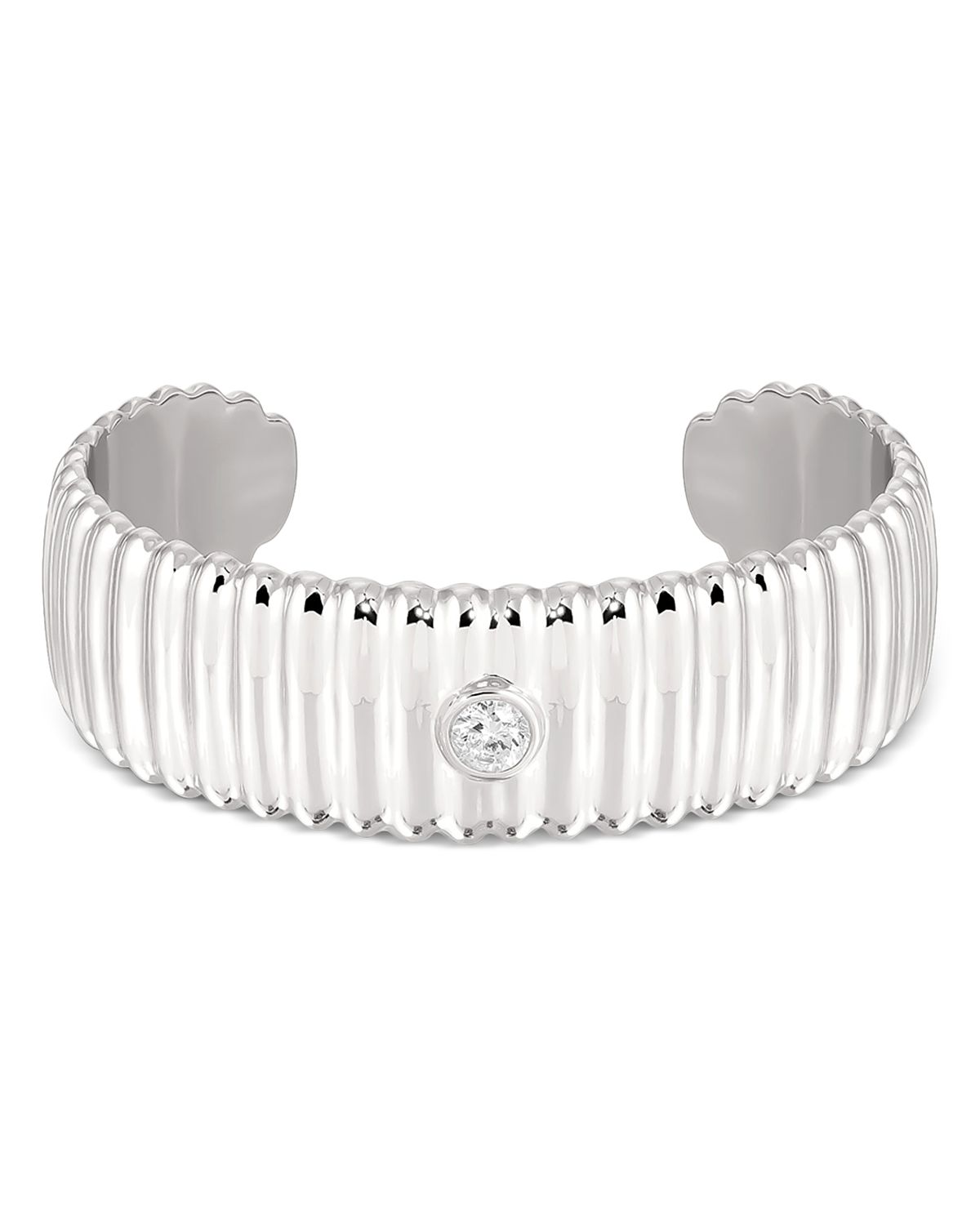 Ettika Crystal Solitaire Ribbed Cuff Bracelet
