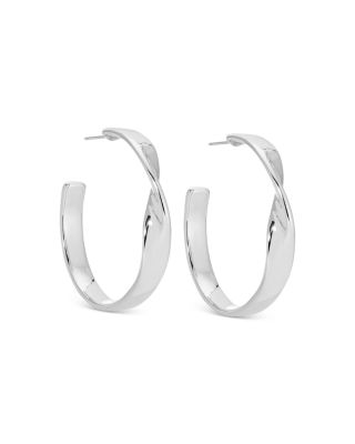 Twist Square Medium Hoop Earrings