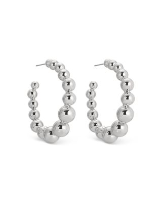 Bubble Graduated Medium Hoop Earrings