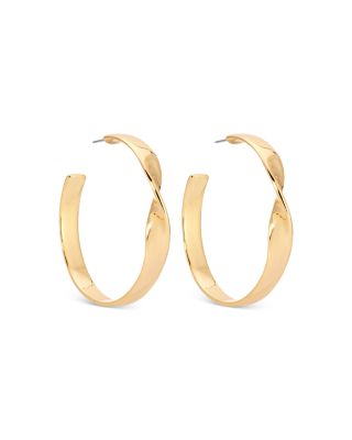 Twist Square Medium Hoop Earrings