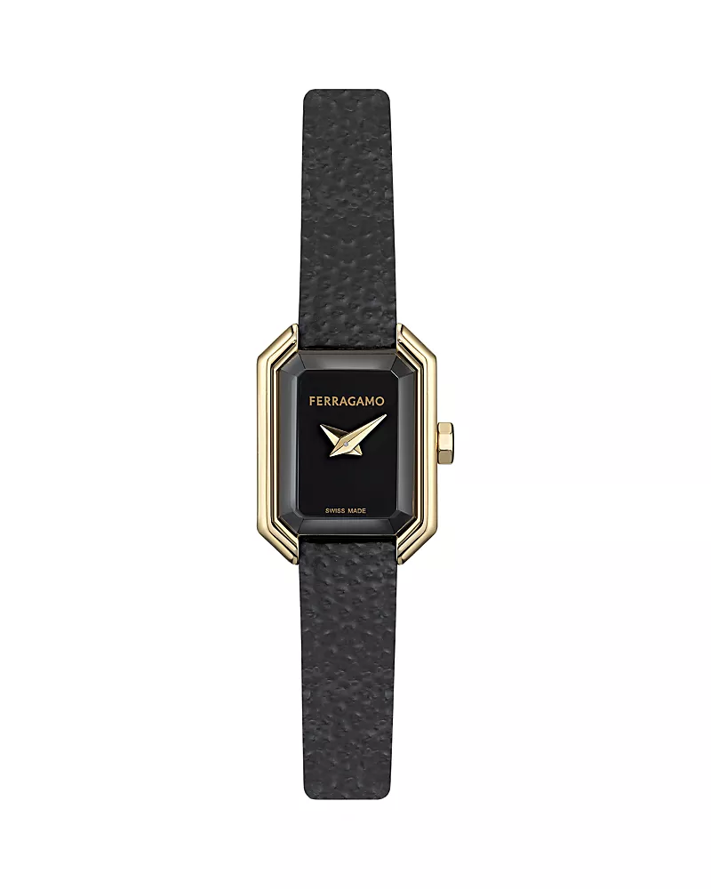 Ferragamo Crystal Petite Leather Watch, 15mm x 20mm