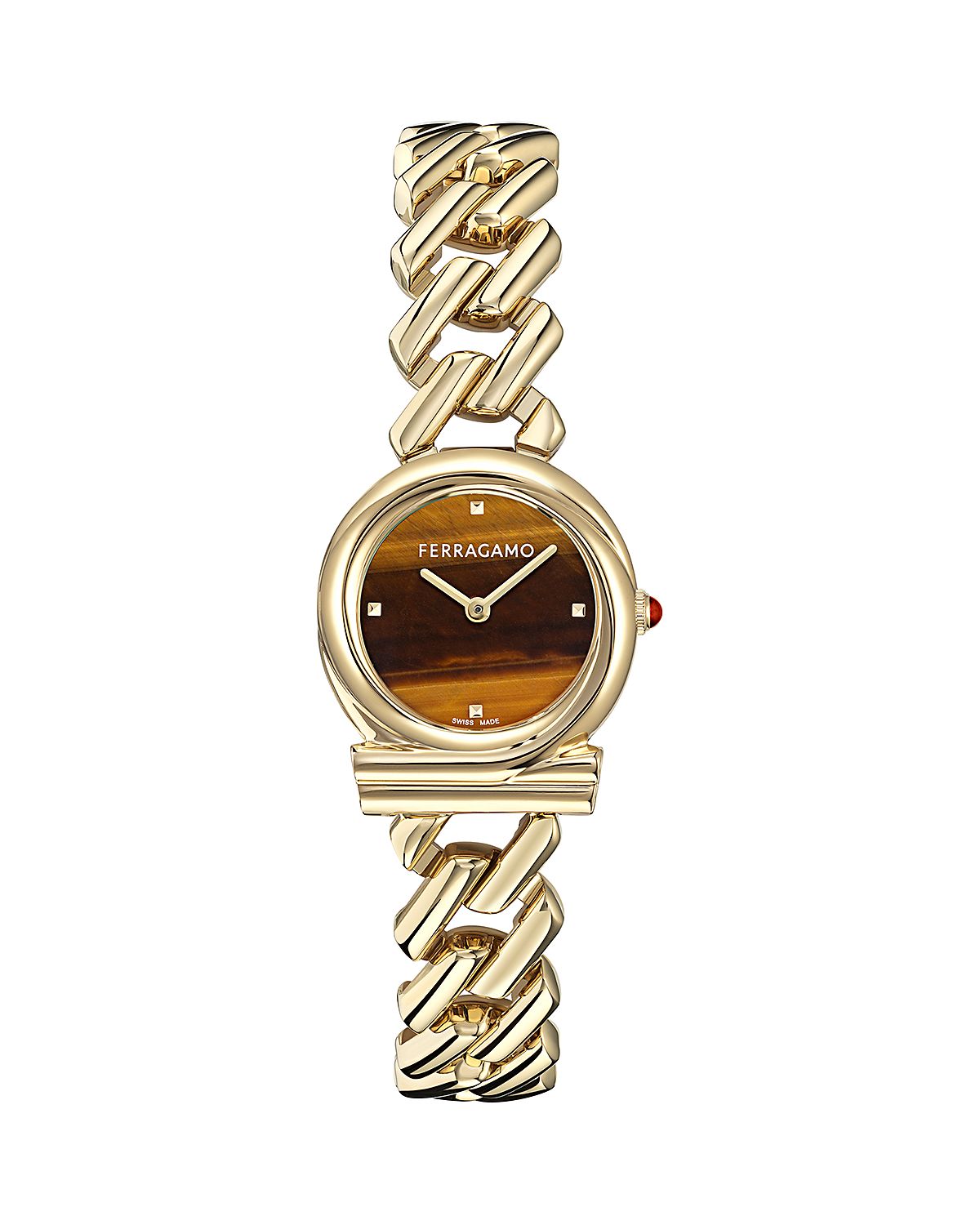 Ferragamo Gancini Twisted Chain Bracelet Watch, 28mm