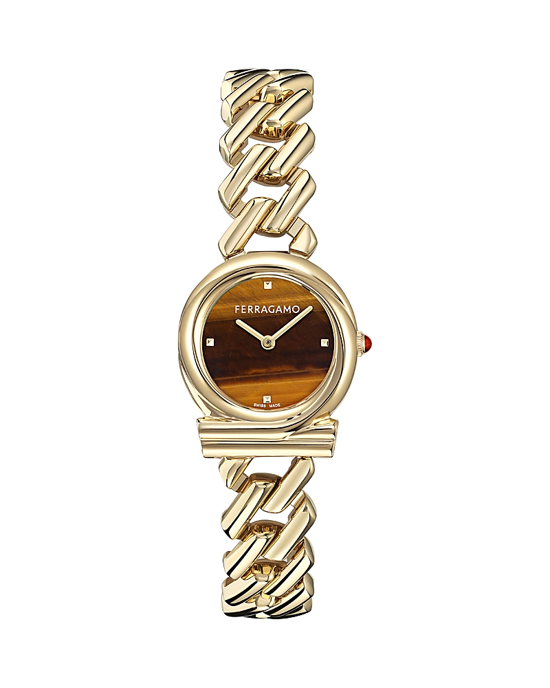 Ferragamo Gancini Twisted Chain Watch In Gold