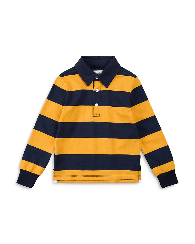 Miles The Label Boys' Striped Rugby Polo Shirt - Little Kid In Yellow