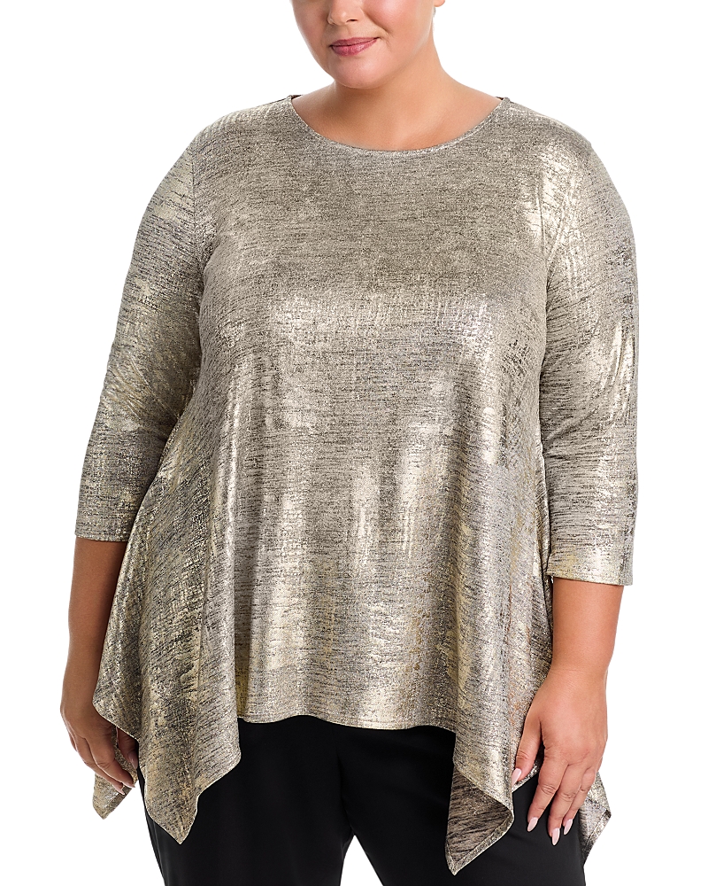 Caroline Rose Reflection Knit Swing Tunic In Gray