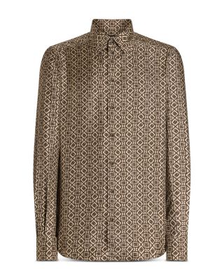 Long Sleeve Printed Silk Shirt