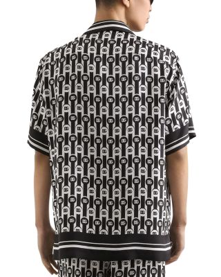 Short Sleeve Printed Silk Shirt