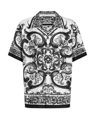 Short Sleeve Printed Silk Shirt