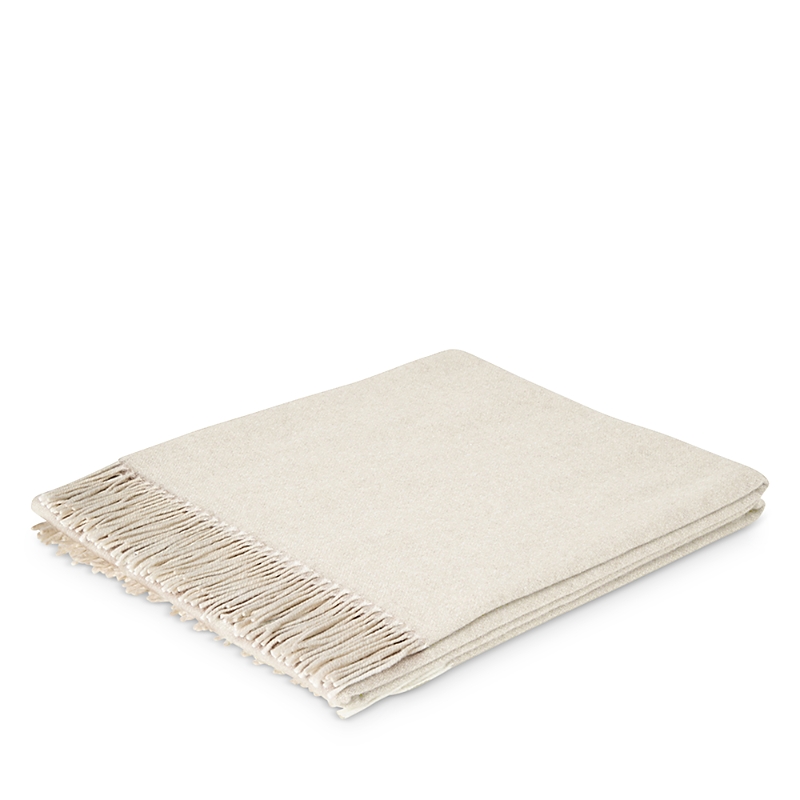 Spectra Saser Cashmere Throw In White
