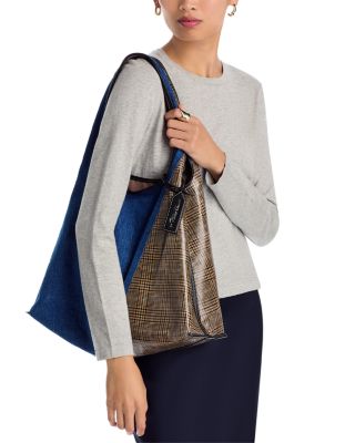 Denim Market Tote w/ Plaid