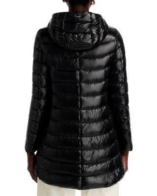Quilted Hooded A Line Coat