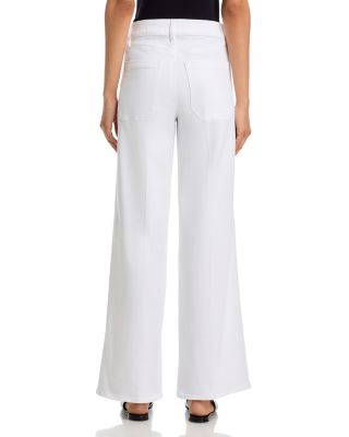 Le Slim Palazzo High Rise Wide Leg Jeans in White