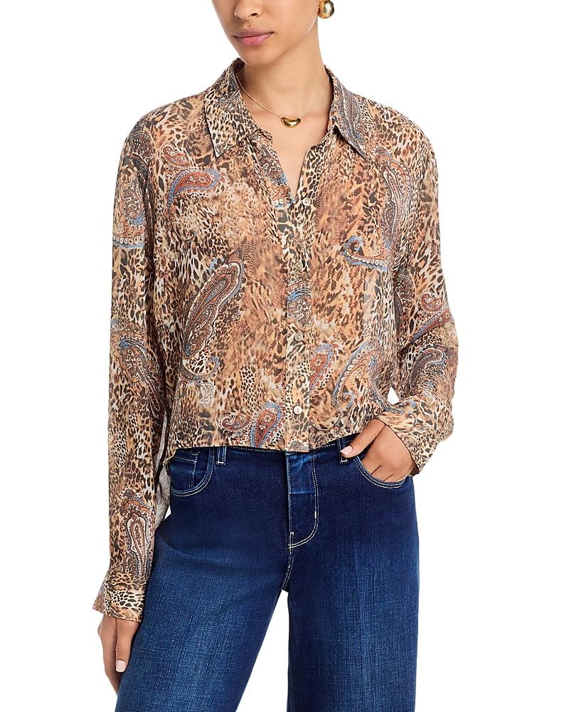 L'agence Cosette Button-down Shirt In Brown