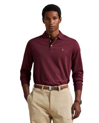 Classic Fit Soft Cotton Long-Sleeve Polo Shirt