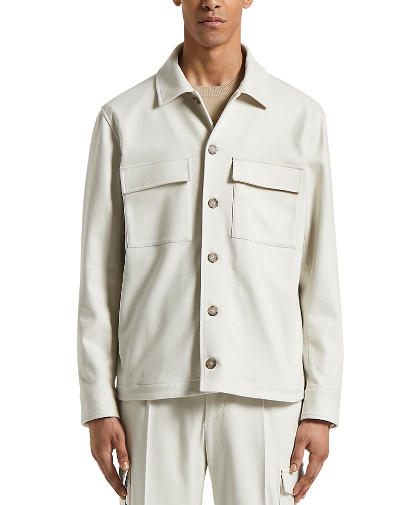 Peserico Double-pocket Button-front Jacket In White