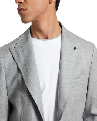 Solid Regular Fit Peak Lapel Sport Coat