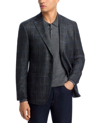 Loro Piana Wool, Silk & Cashmere Fabric Plaid Unstructured Regular Fit Sport Coat - Exclusive