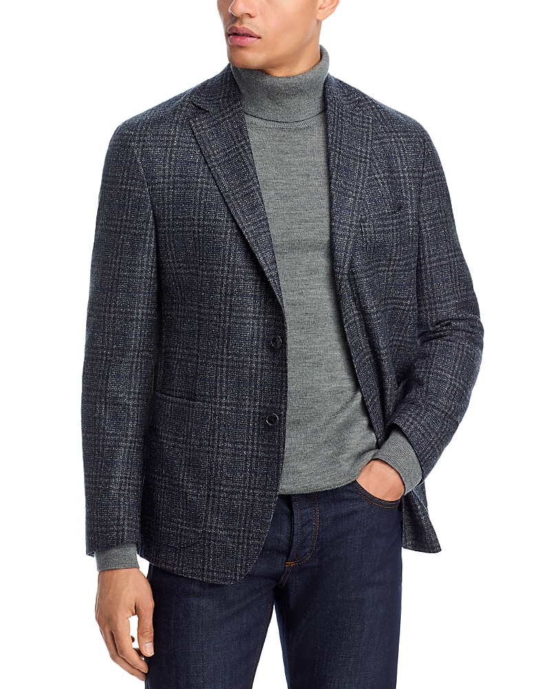 The Men's Store At Bloomingdale's Boucle Plaid X-soft Jacket In Gray